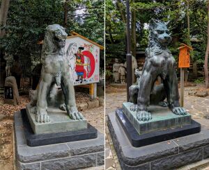 駒木諏訪神社拝殿前の狛犬